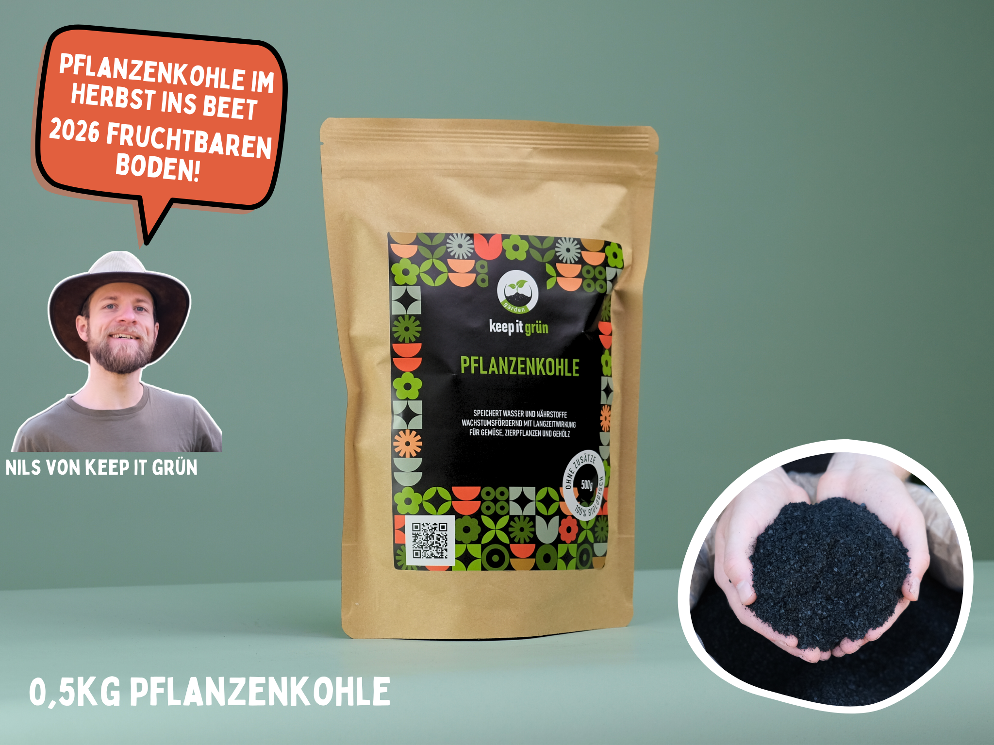 reine Pflanzenkohle (Biokohle)