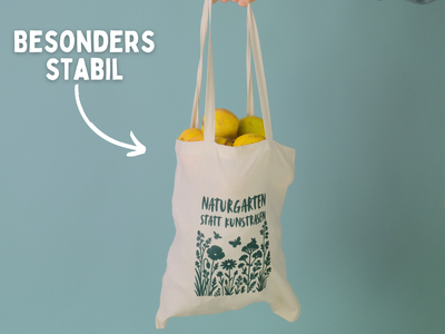 Tragetasche - "Naturgarten statt Kunstrasen" aus Baumwolle