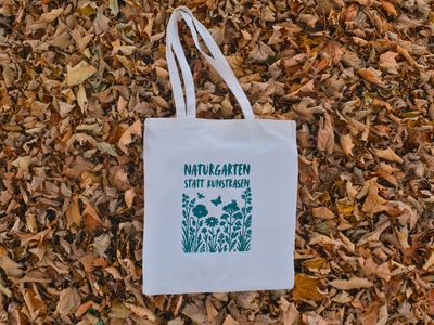 Tragetasche - "Naturgarten statt Kunstrasen" aus Baumwolle