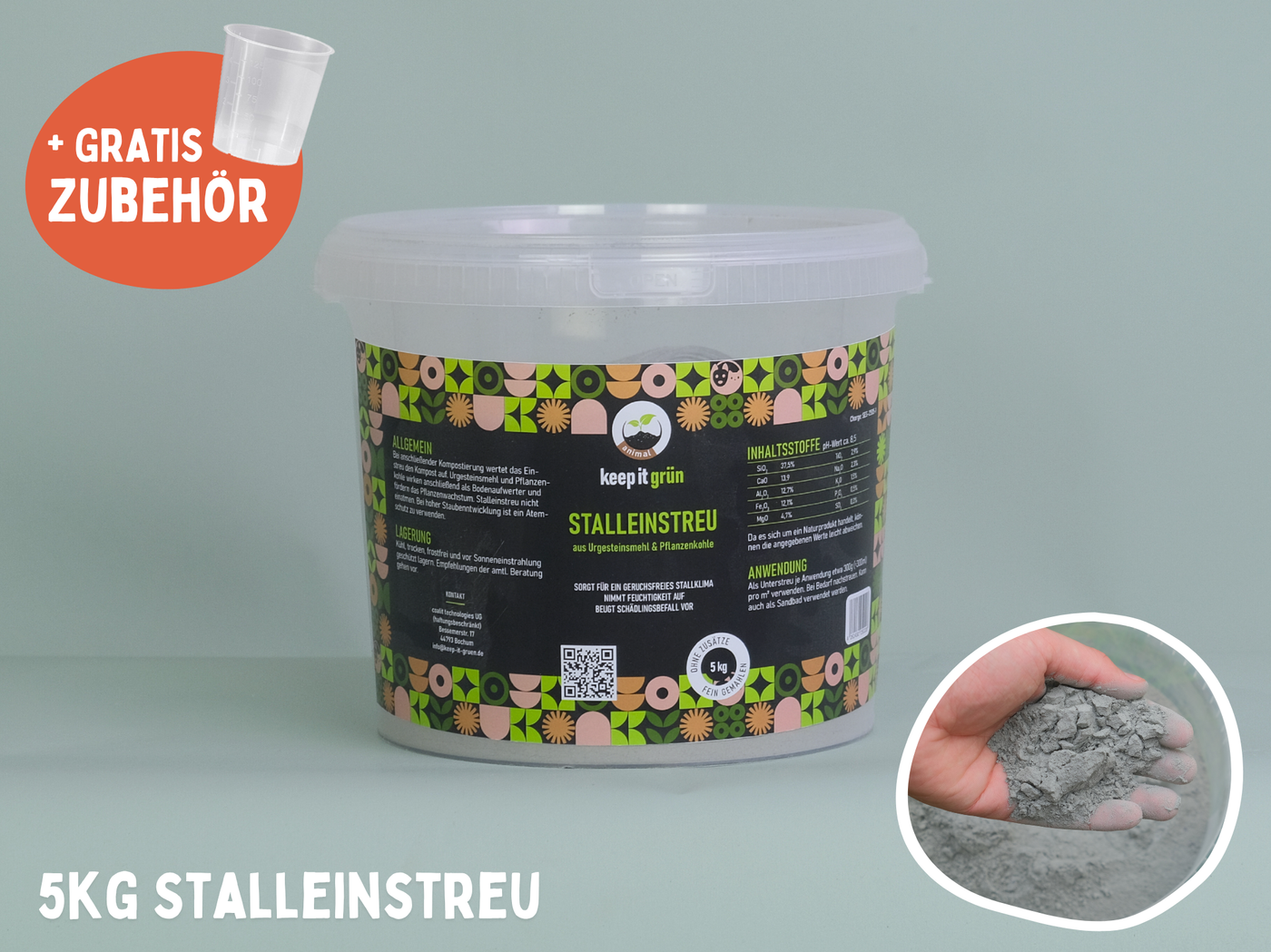 Premium Stalleinstreu mit Pflanzenkohle (5kg)