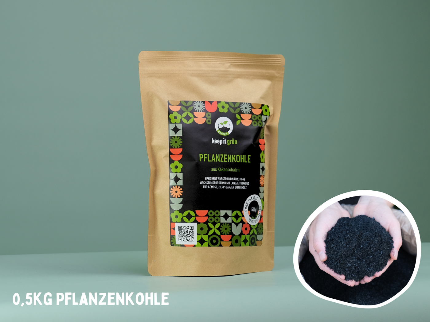 reine Pflanzenkohle für den Garten kaufen 500g