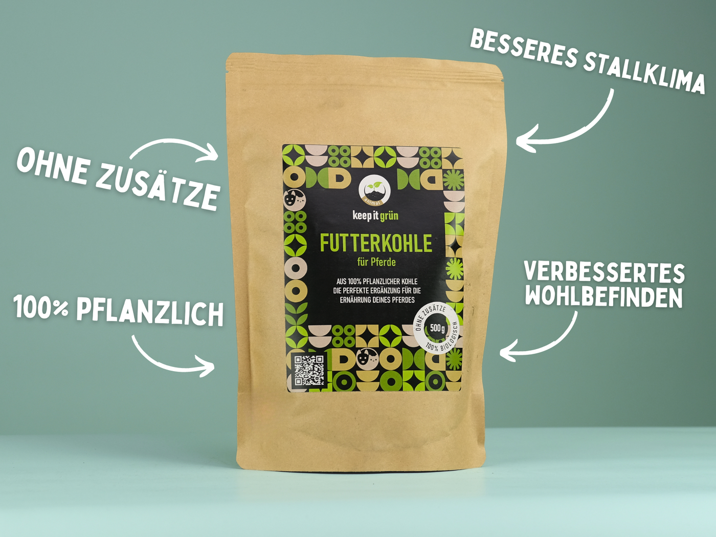 Futterkohle für Pferde kaufen 500g 