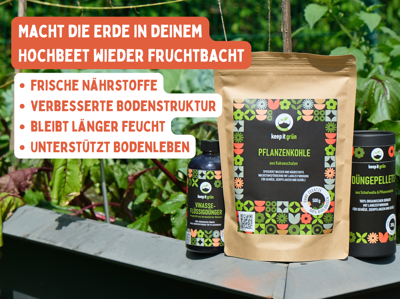 Pflanzenkohle Hochbeet-Set