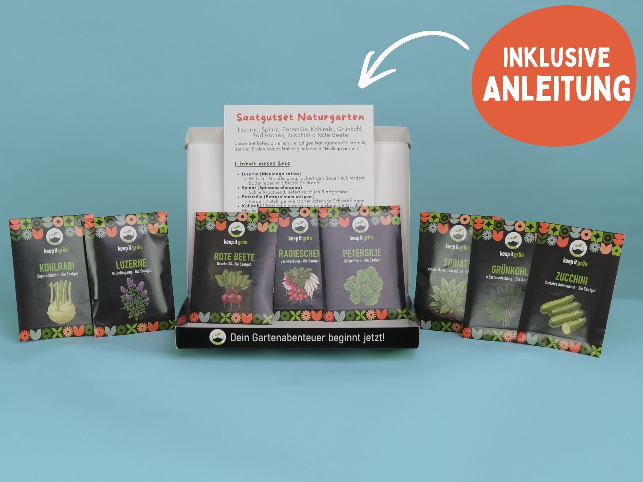 Bio Saatgutset Naturgarten (8 Sorten) – keep it grün